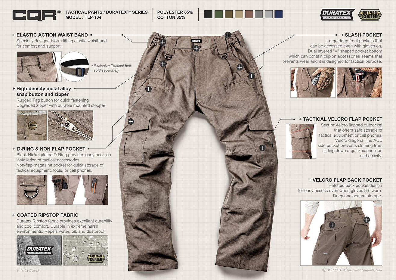 cqr tactical pants feature infographic