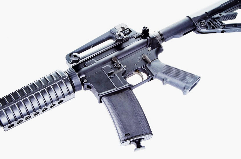 close view of AR-15 Rifle