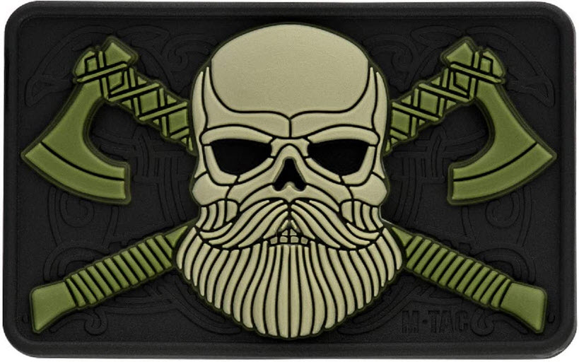 bearded skull custom patch